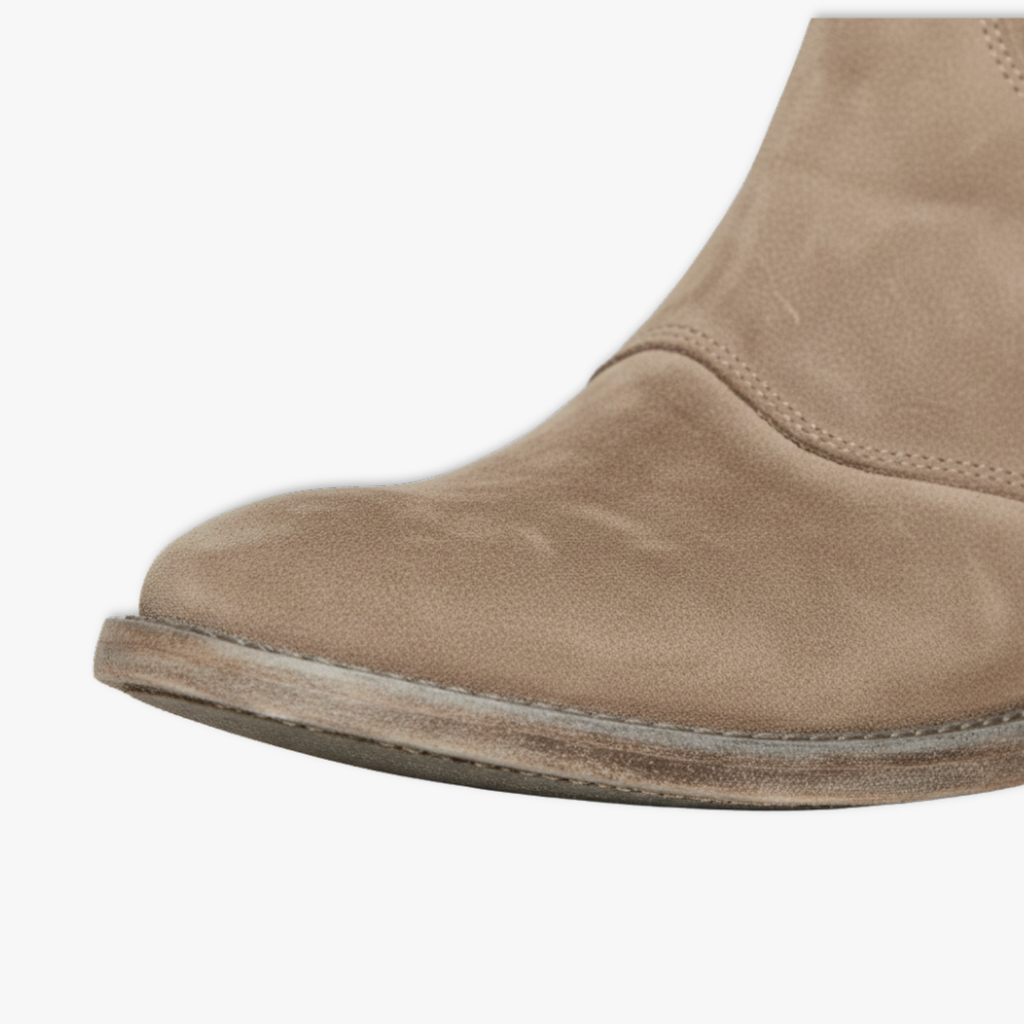 Women's Suede Ankle Boots with Slip On Design and Non Slip Sole