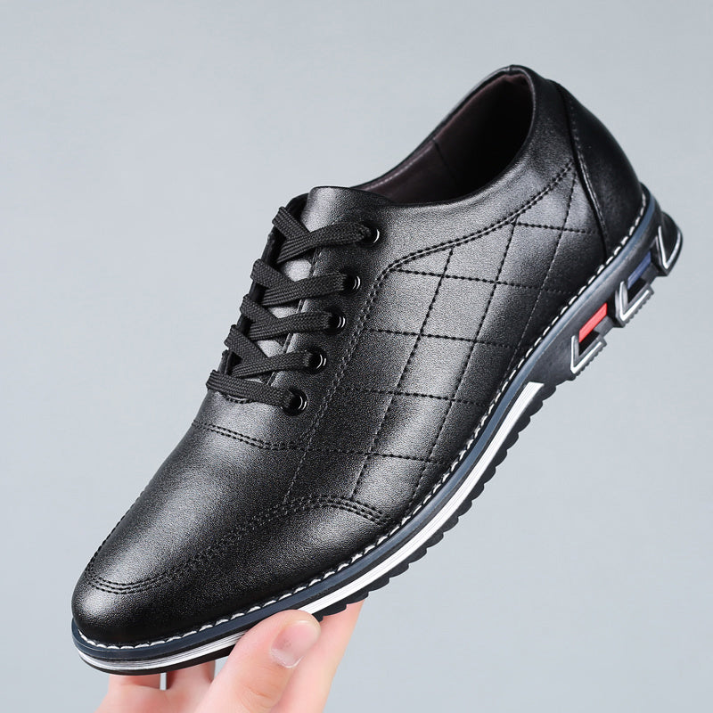Men's Quilted Sneakers with Lace Up Closure and Textured Grip Outsole