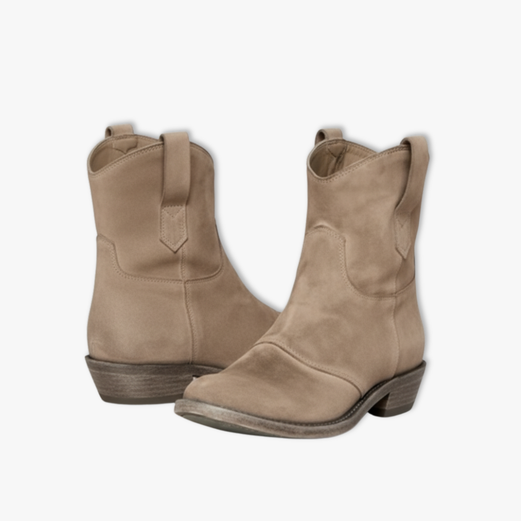 Women's Suede Ankle Boots with Slip On Design and Non Slip Sole