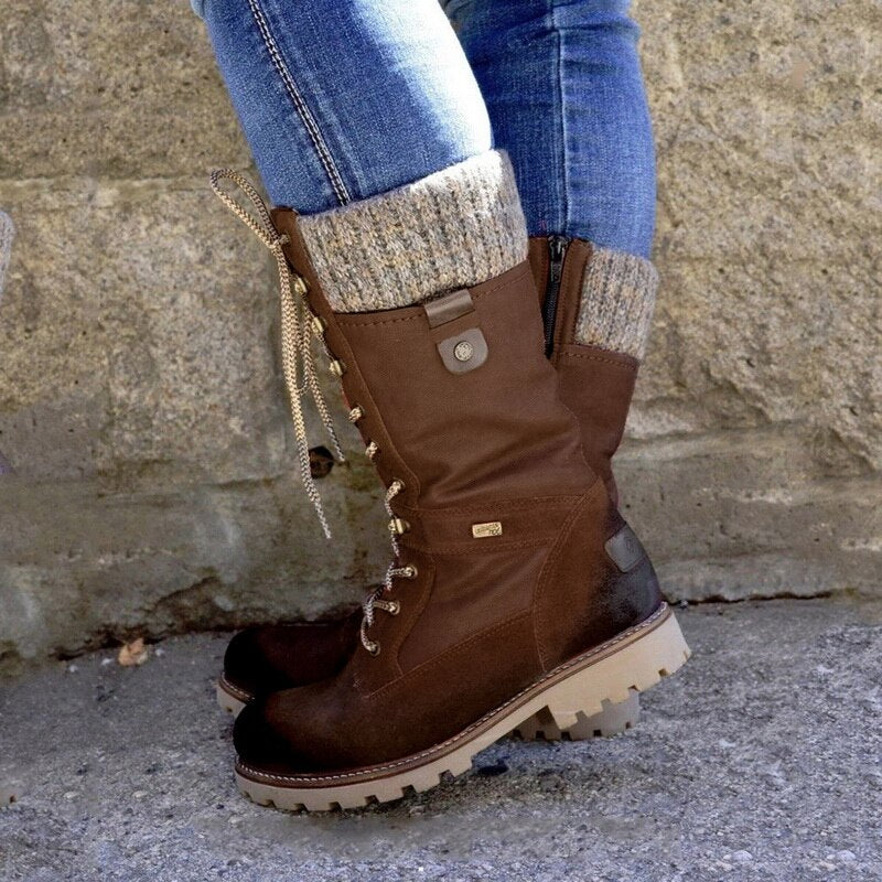 Women's Tall Boots with Non Slip Sole Soft Lining and Side Zip Closure