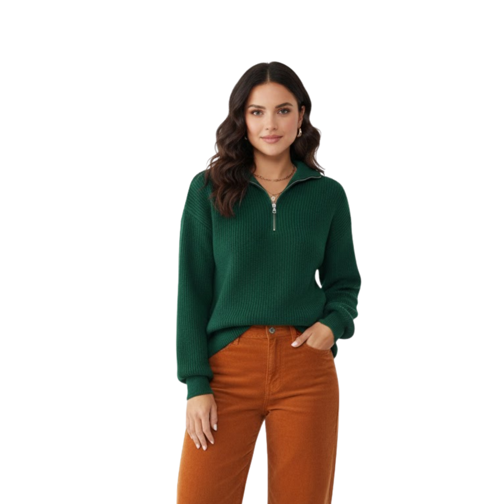 Women Pullovers Sweater Turtleneck Zippers Thick