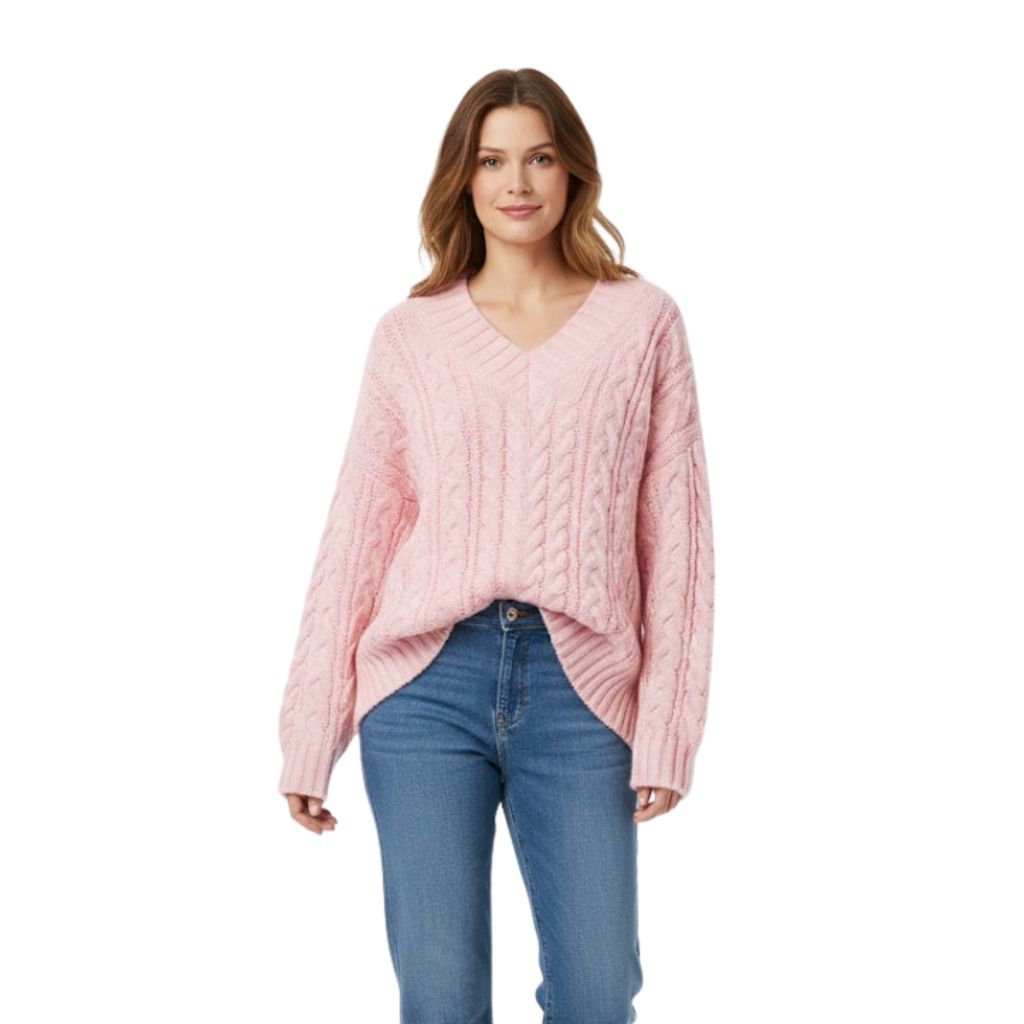 Harajuku Sweater Women V Neck Knitted Pullovers