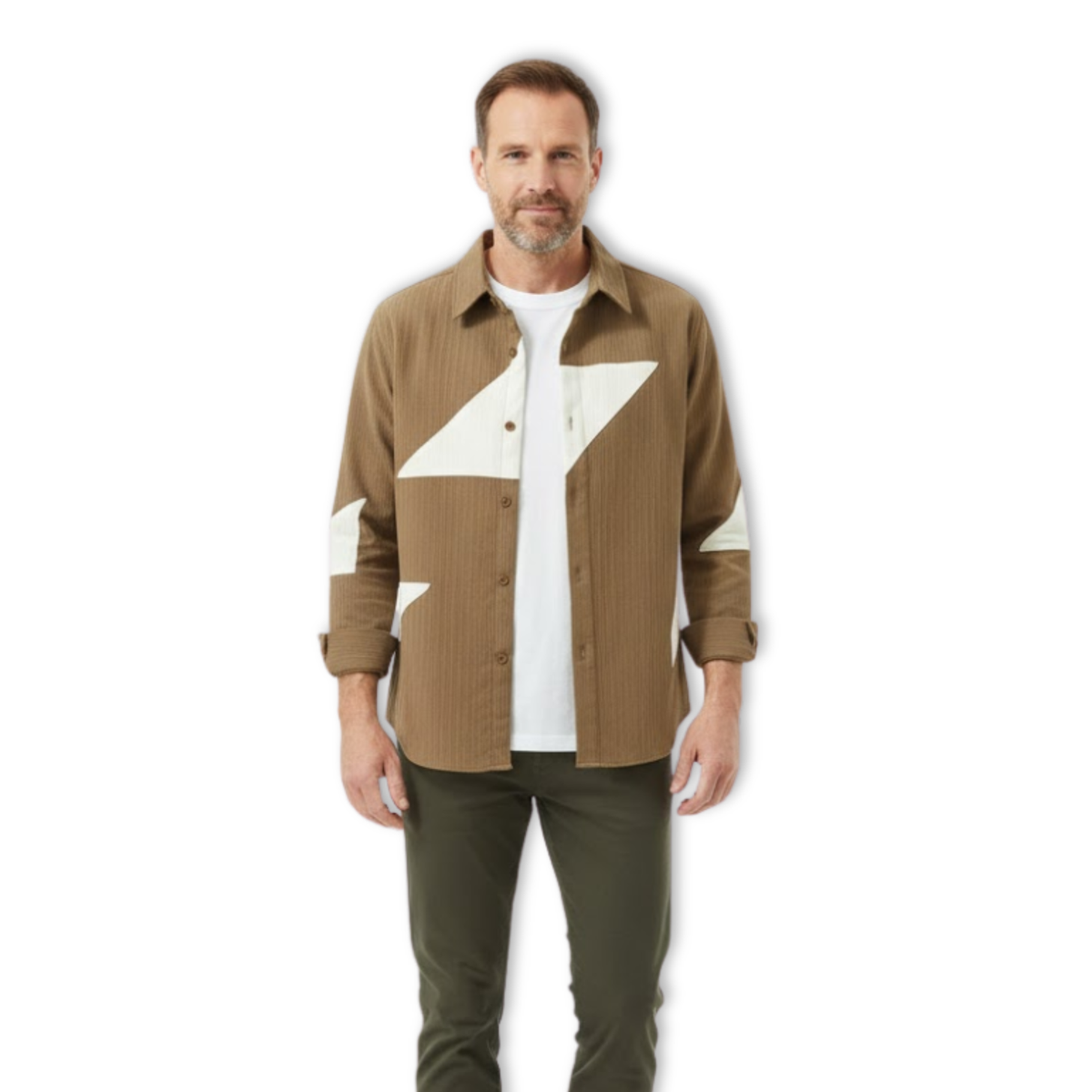 Men's Casual Japanese Style Color Blocking Shirt