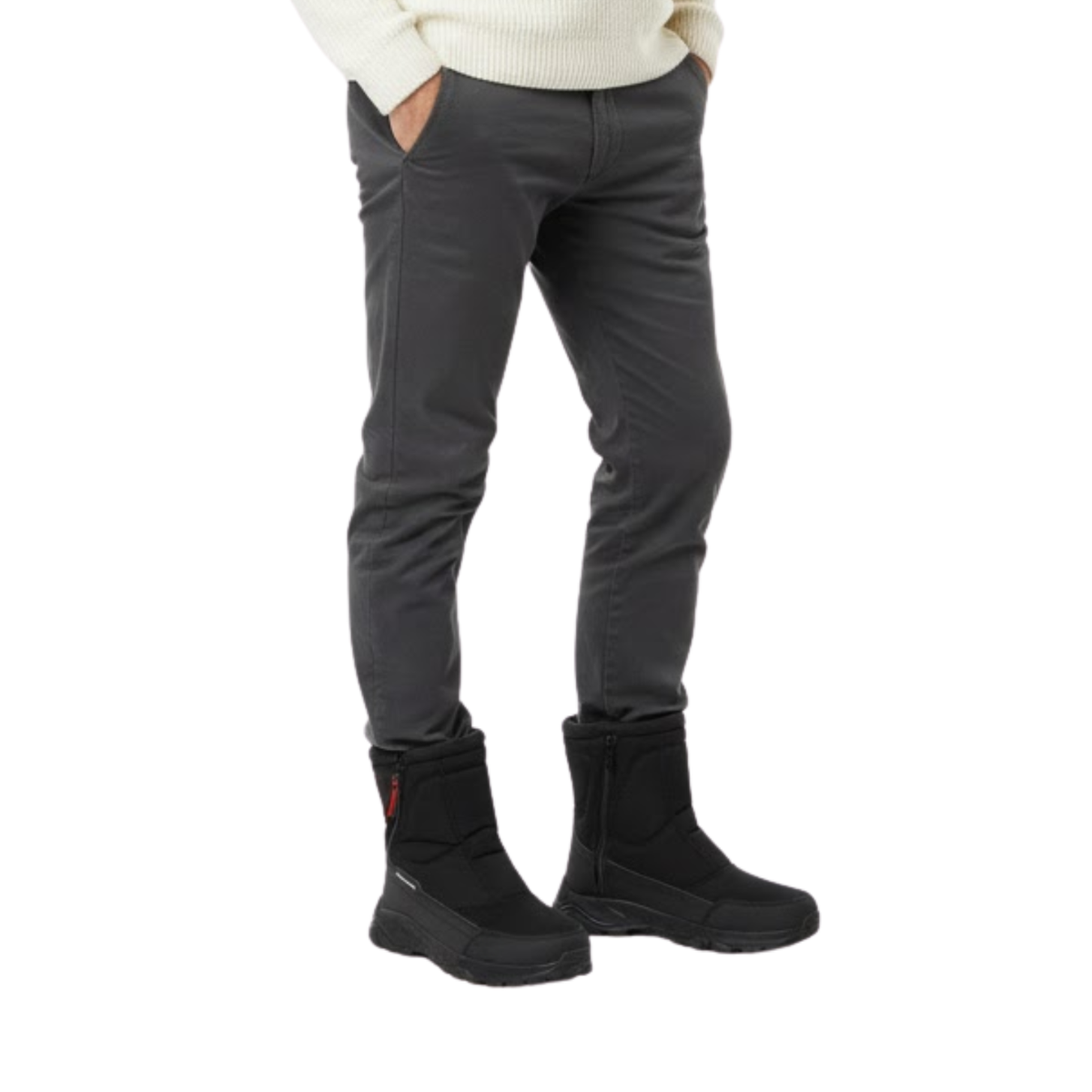 Men's Insulated Waterproof Boots with Rugged Outdoor High Traction Sole