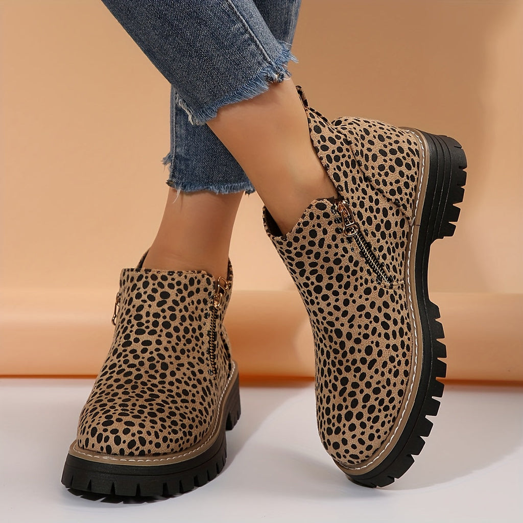 Women's Ankle Boots with Non Slip Grip Arch Support and Side Zipper