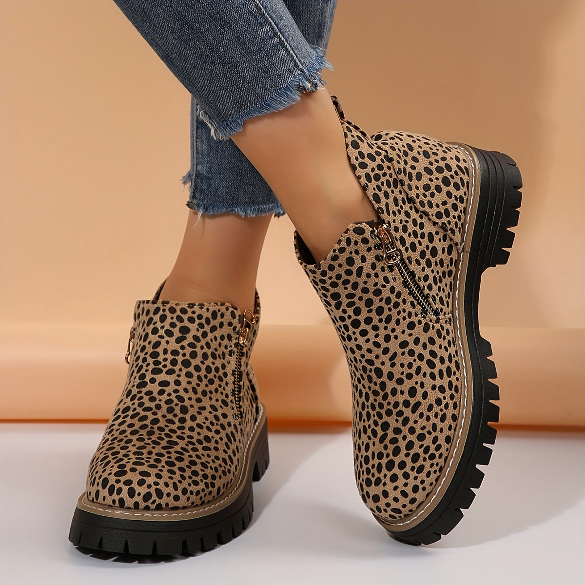 Women's Ankle Boots with Non Slip Grip Arch Support and Side Zipper