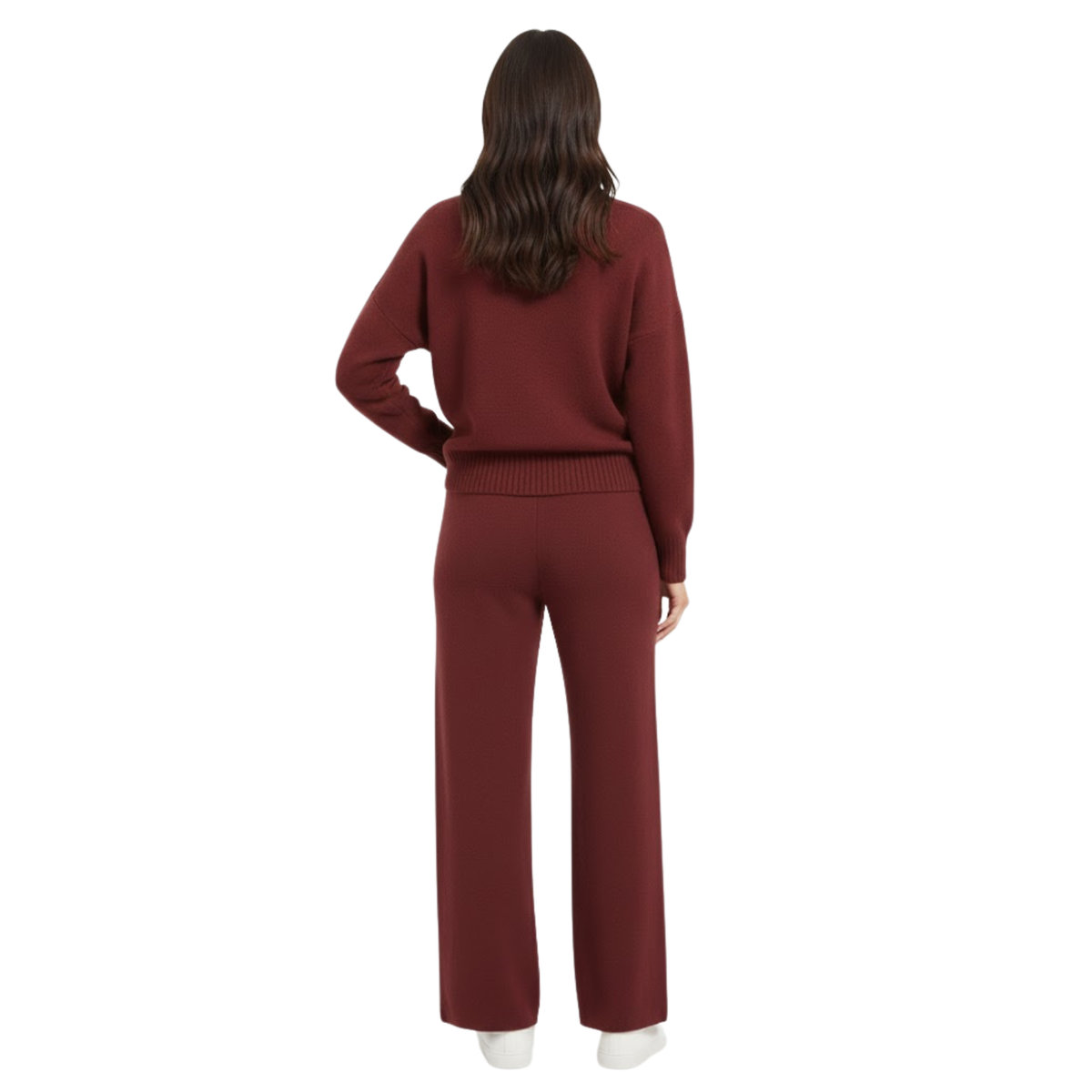 Knitted Set Women Loose Sweater Wide Leg Pants