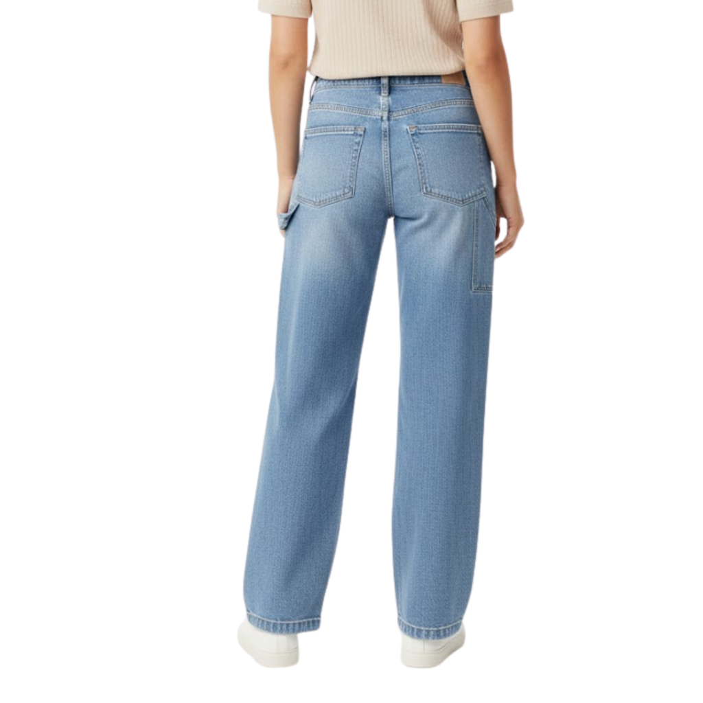 Women Wide Leg Straight-Leg Jeans Denim Pants