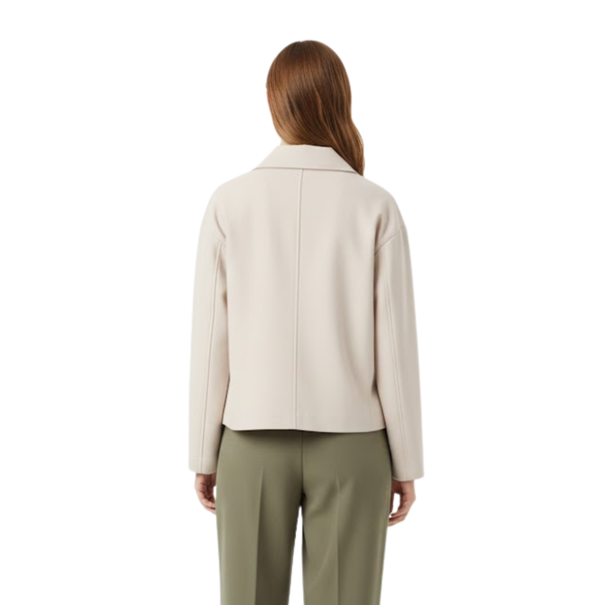 Women Long Sleeved Double Breasted Woolen Jacket