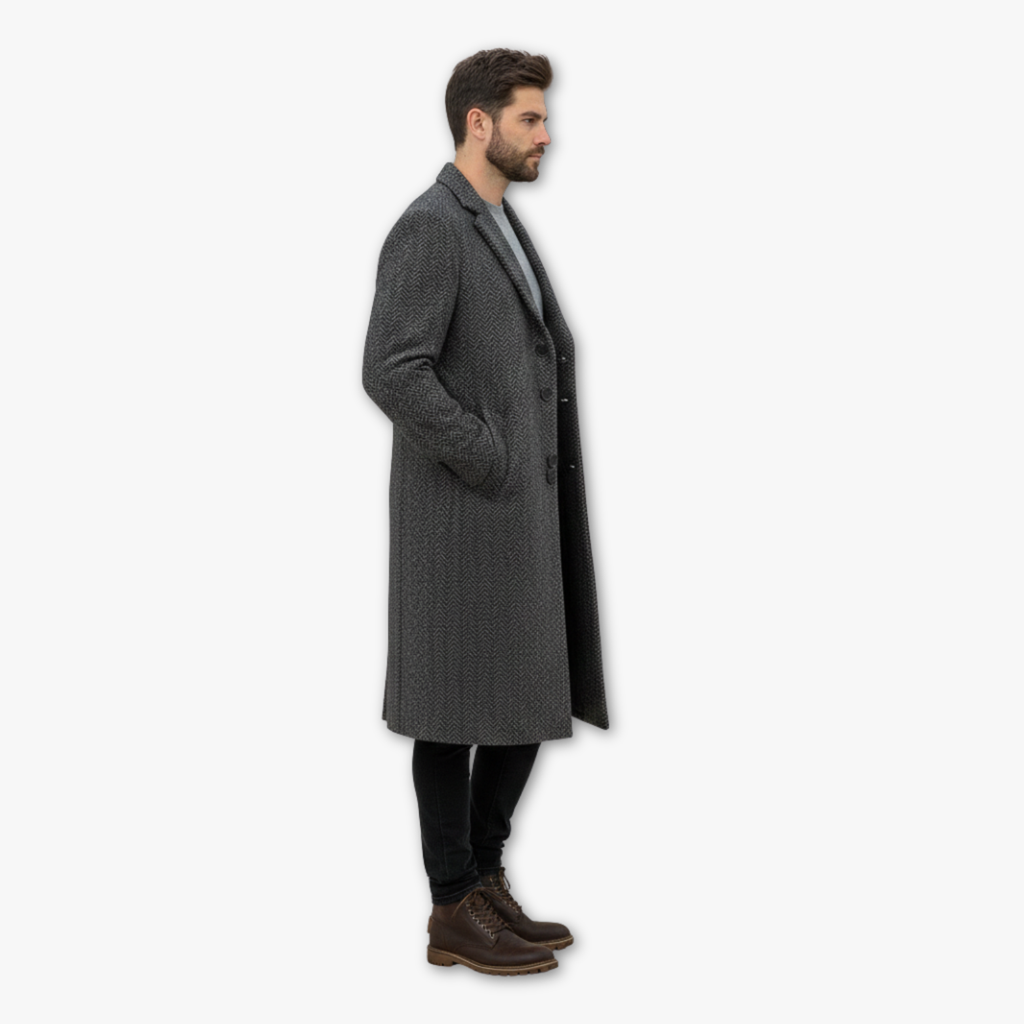 Tailored Long Overcoat for Men