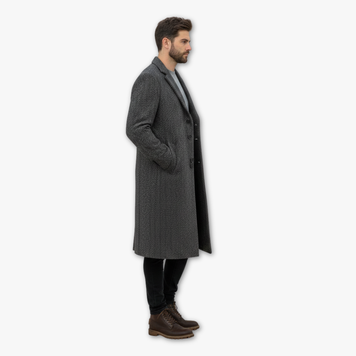 Tailored Long Overcoat for Men