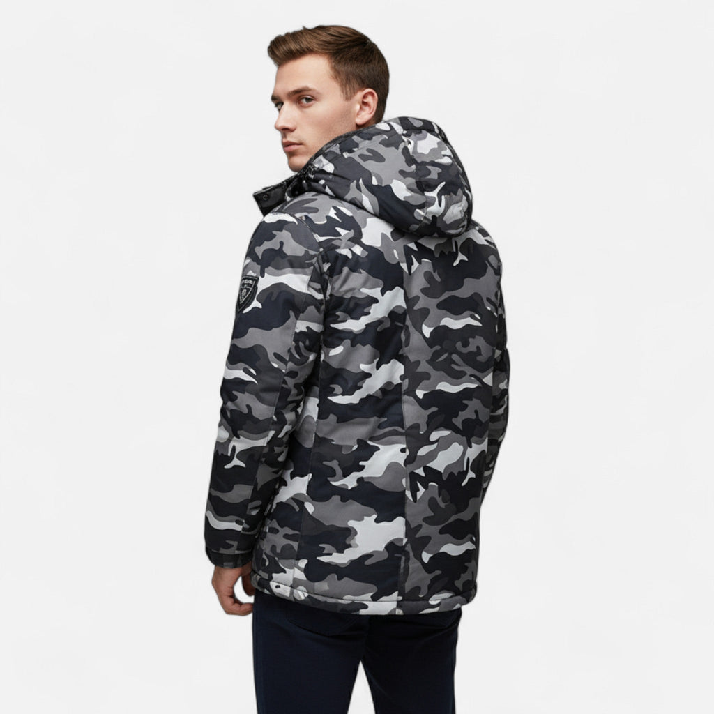 Men's Insulated Parka with Waterproof Fabric and Adjustable Hood