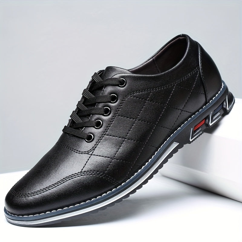 Men's Quilted Sneakers with Lace Up Closure and Textured Grip Outsole
