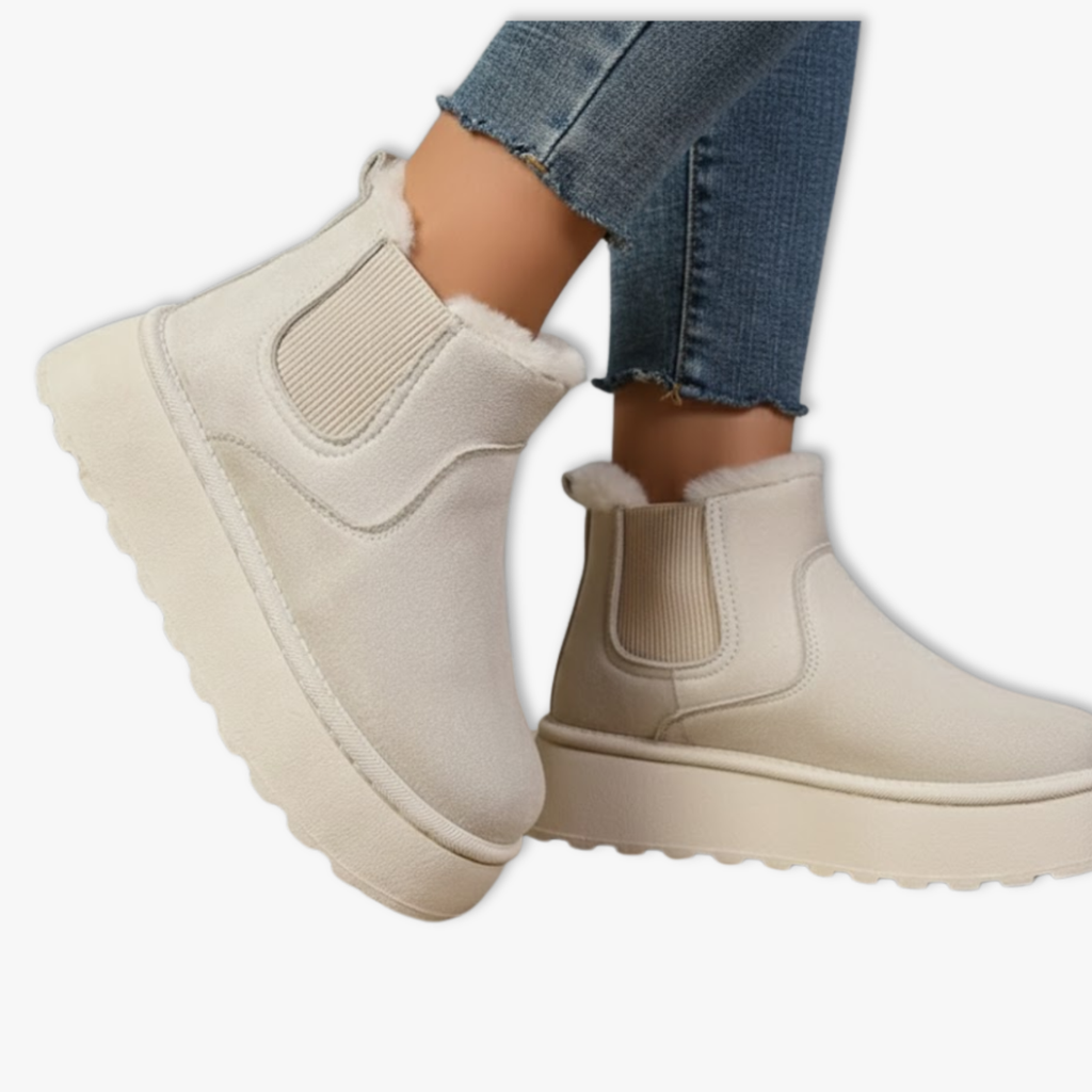 Winter Warm Fleece Lined Slip On Snow Boots Women Thick Sole