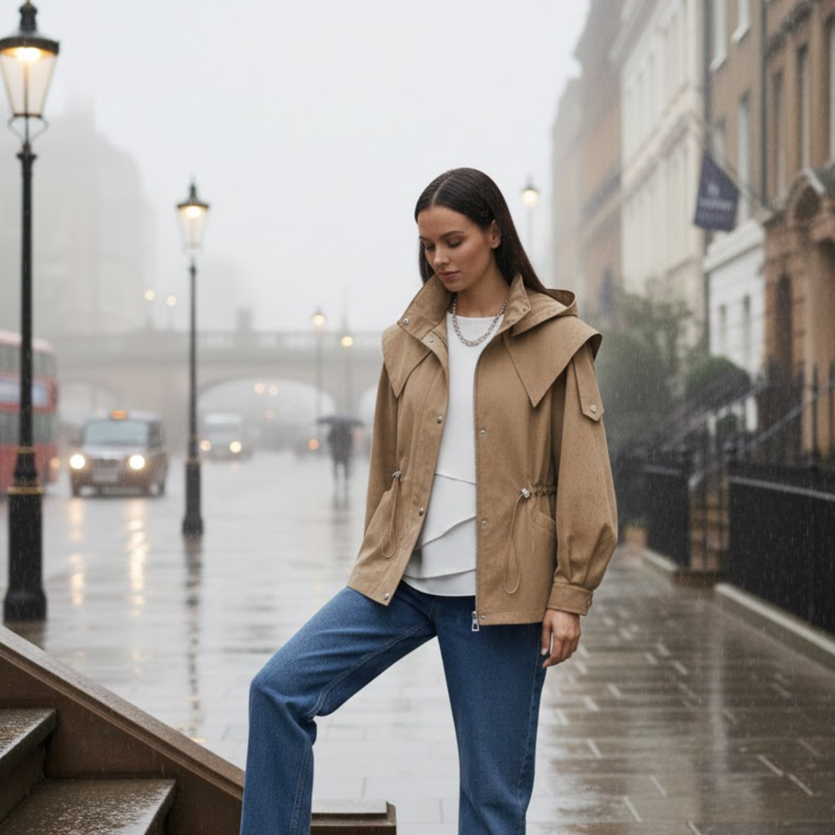 Women Casual Short Trench Waist Party Design Jacket