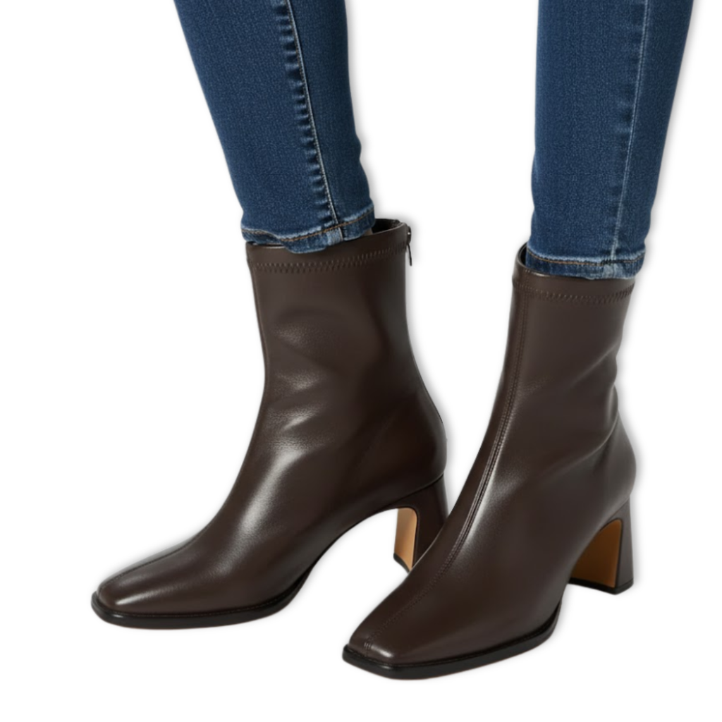 Warm Cotton Ankle Boots Women Square Toe Thick Heel Autumn Winter