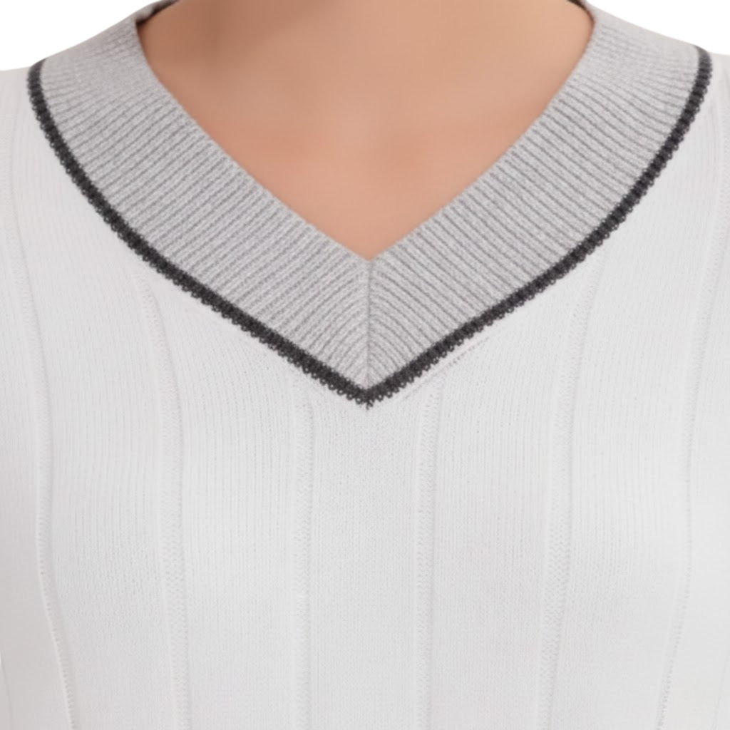 Women Luxurious V-Neck Long Sleeve Cotton Sweater