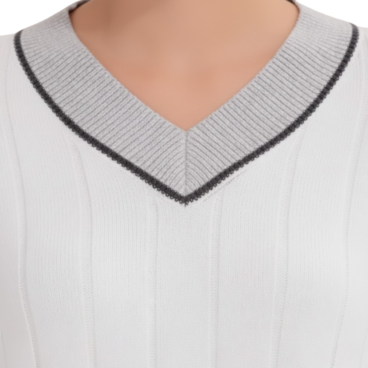 Women Luxurious V-Neck Long Sleeve Cotton Sweater