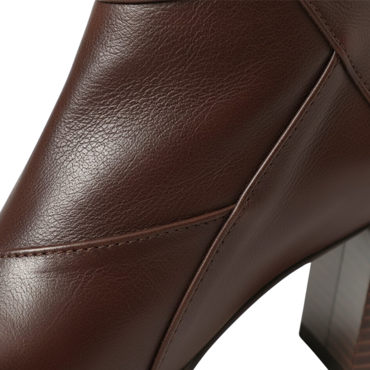 Women's Ankle Boots with Square Toe Thick Heel and Side Zip Closure