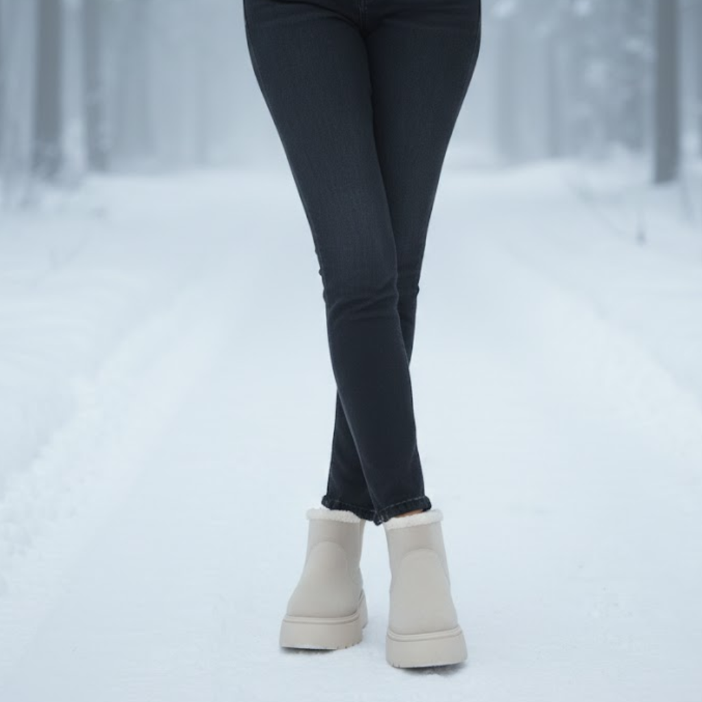 Winter Warm Fleece Lined Slip On Snow Boots Women Thick Sole