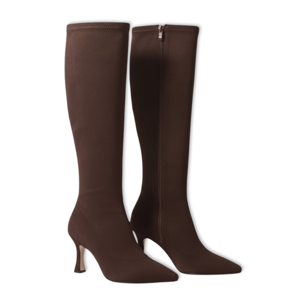 Stiletto Boots Women Pointed Toe Suede Cotton Lined Side Zipper