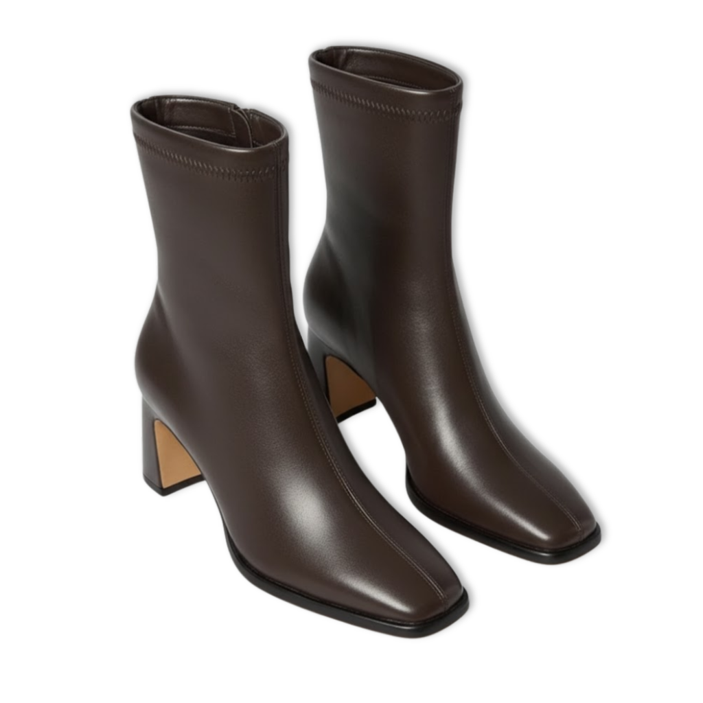 Warm Cotton Ankle Boots Women Square Toe Thick Heel Autumn Winter
