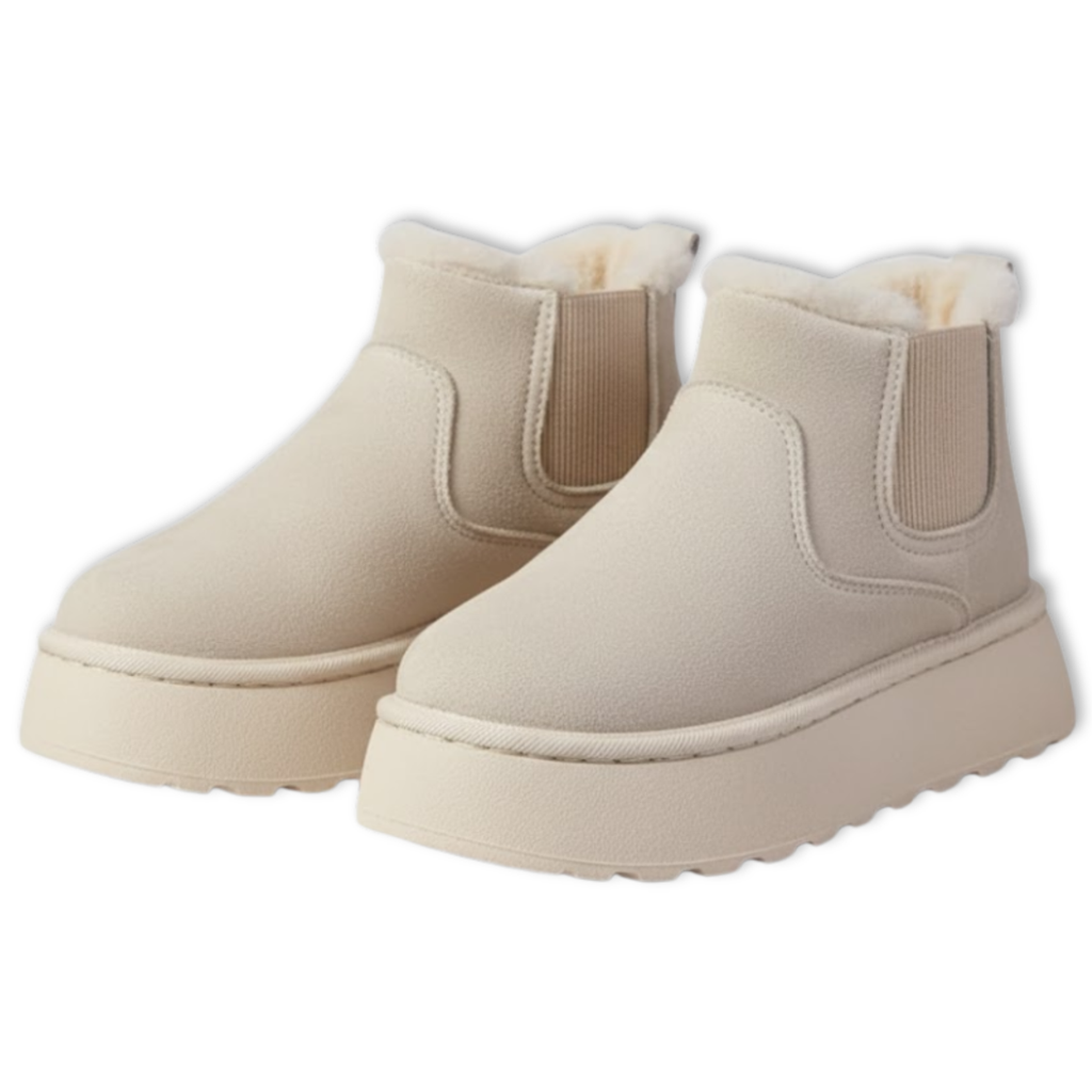 Winter Warm Fleece Lined Slip On Snow Boots Women Thick Sole