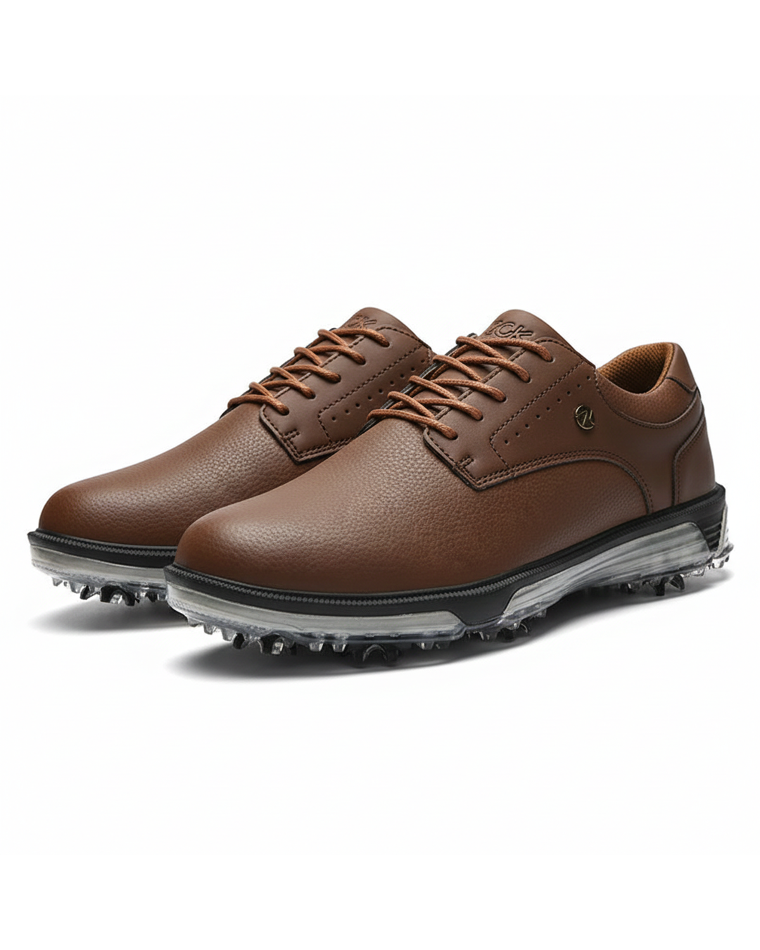 Men's Waterproof Golf Shoes with Full Grain Leather and Non Slip Grip