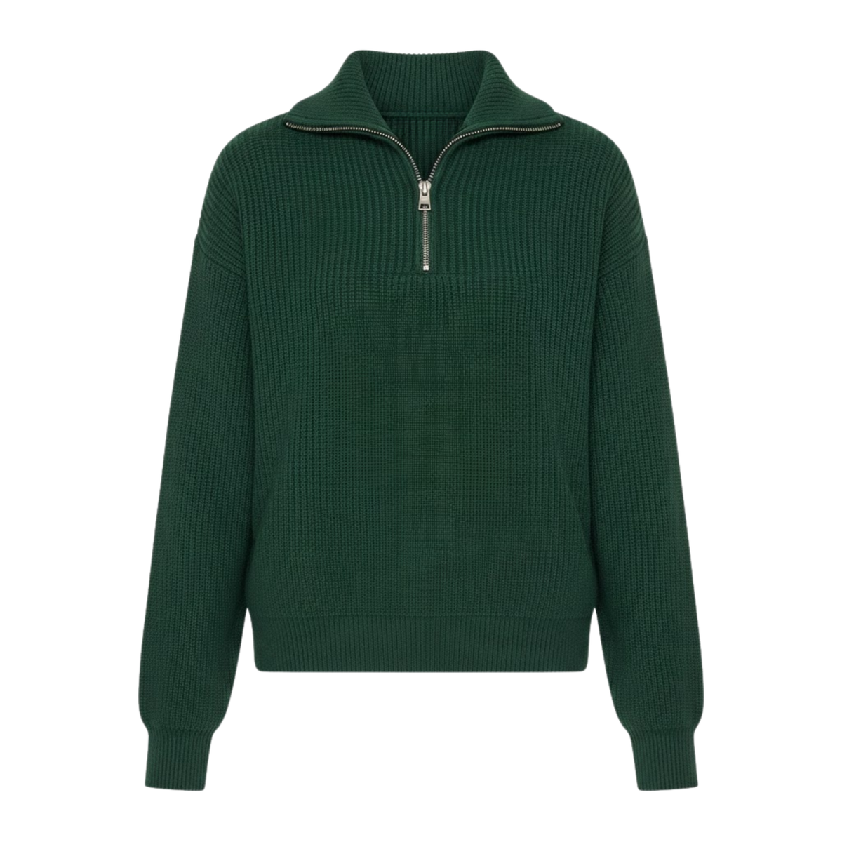 Women Pullovers Sweater Turtleneck Zippers Thick