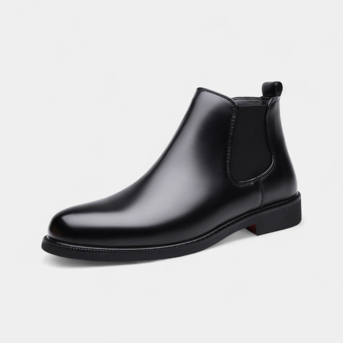 Men's Chelsea Boots with PU Leather Elastic Side Panels and Non Slip Rubber Sole