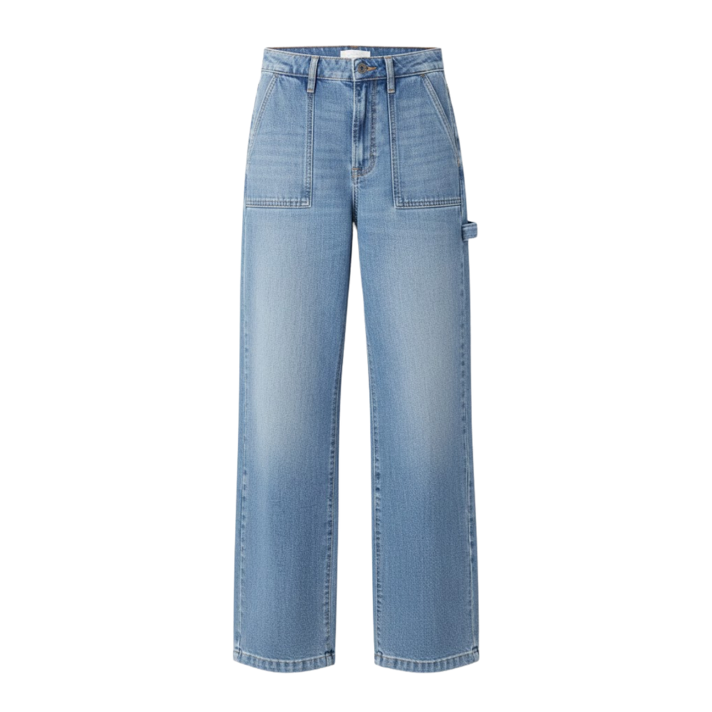 Women Wide Leg Straight-Leg Jeans Denim Pants