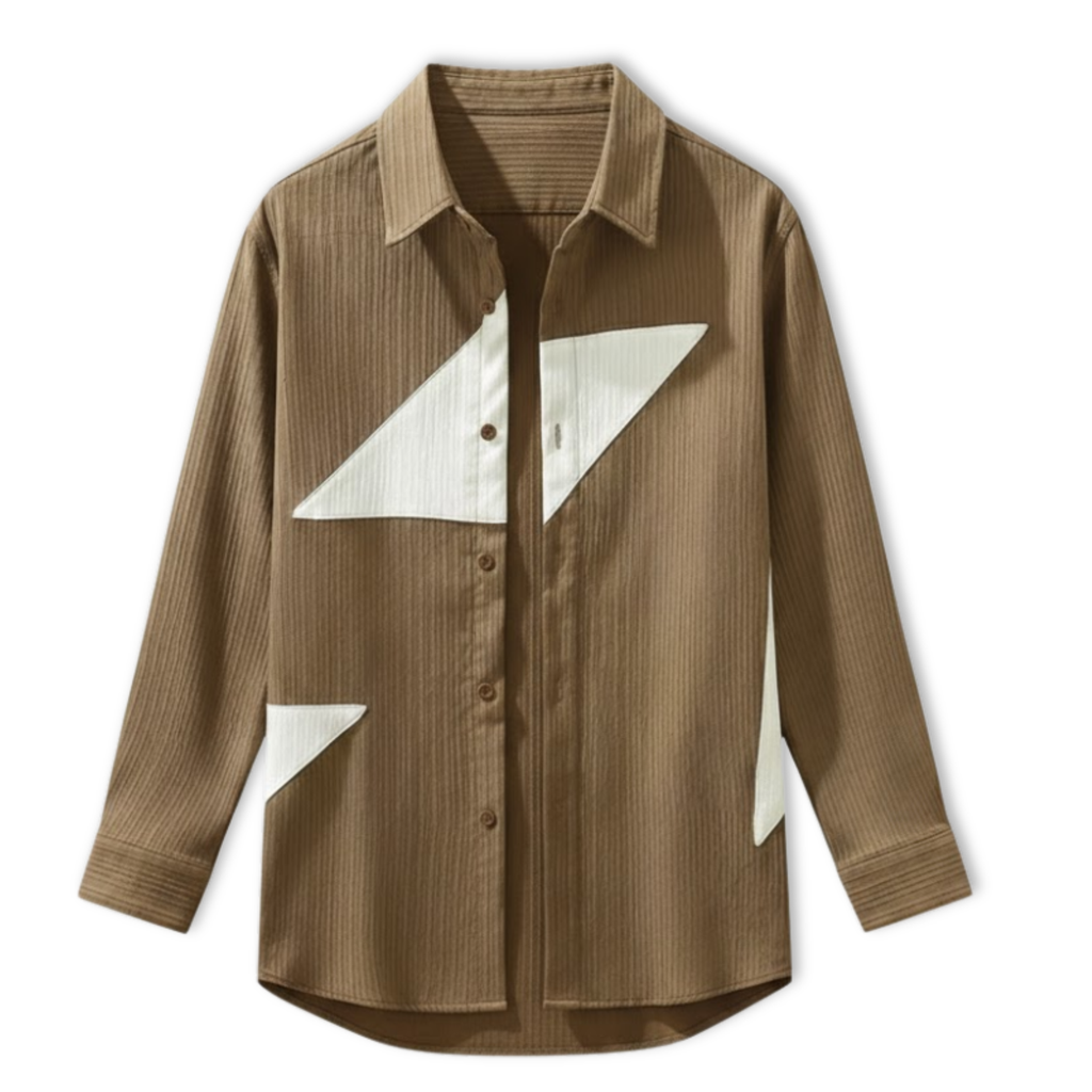 Men's Casual Japanese Style Color Blocking Shirt