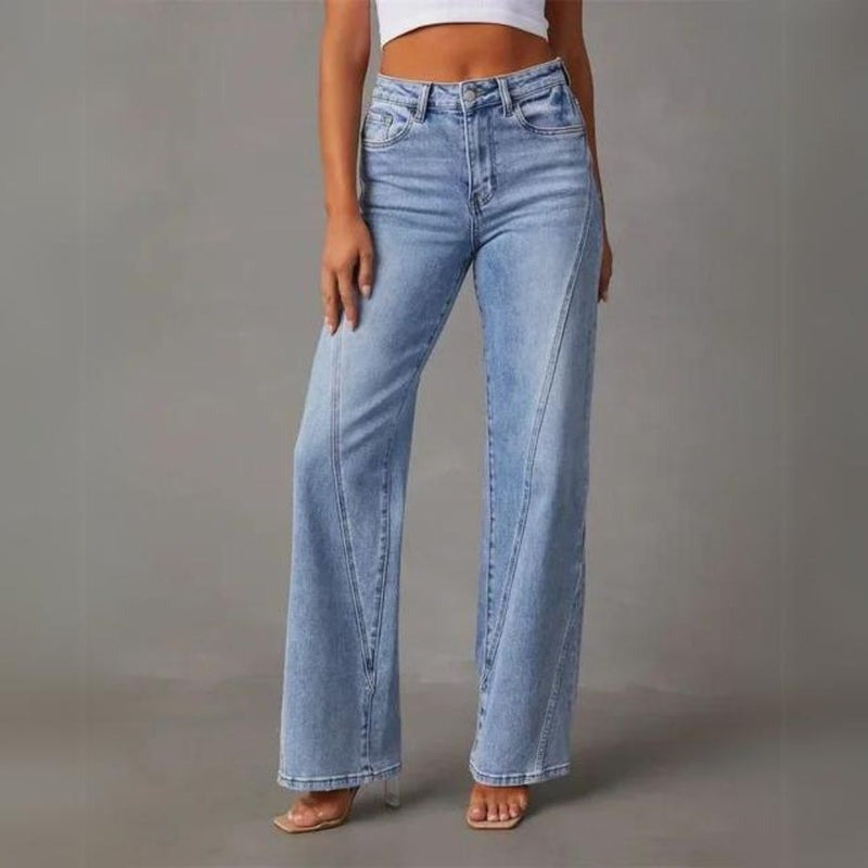 Women's High Waisted Wide Leg Jeans with Elongating Silhouette