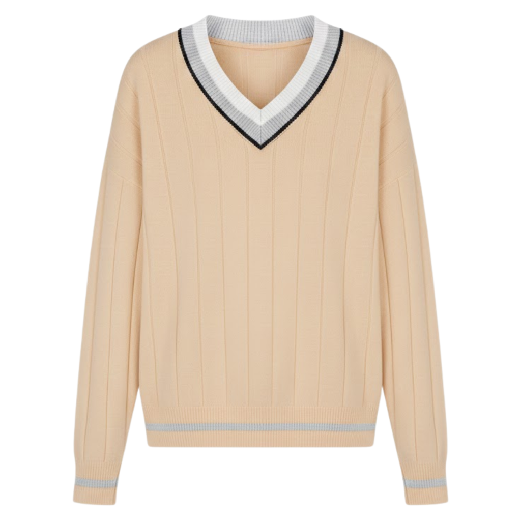 Women Luxurious V-Neck Long Sleeve Cotton Sweater