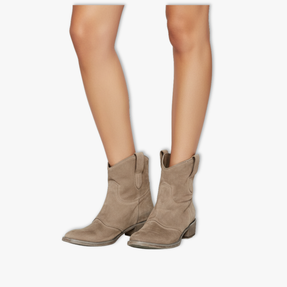 Women's Suede Ankle Boots with Slip On Design and Non Slip Sole