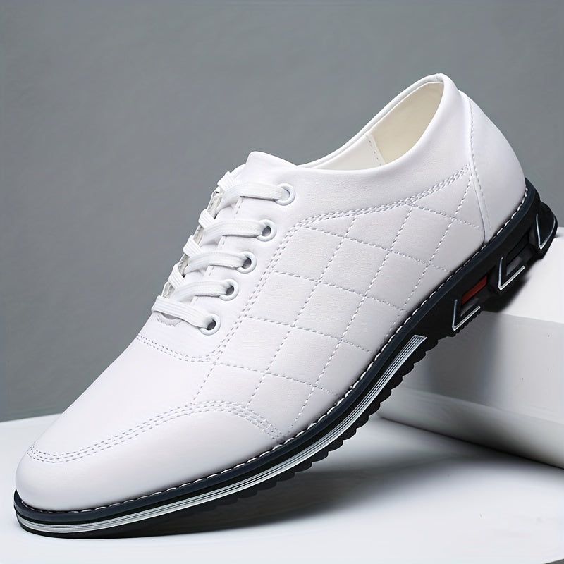 Men's Quilted Sneakers with Lace Up Closure and Textured Grip Outsole
