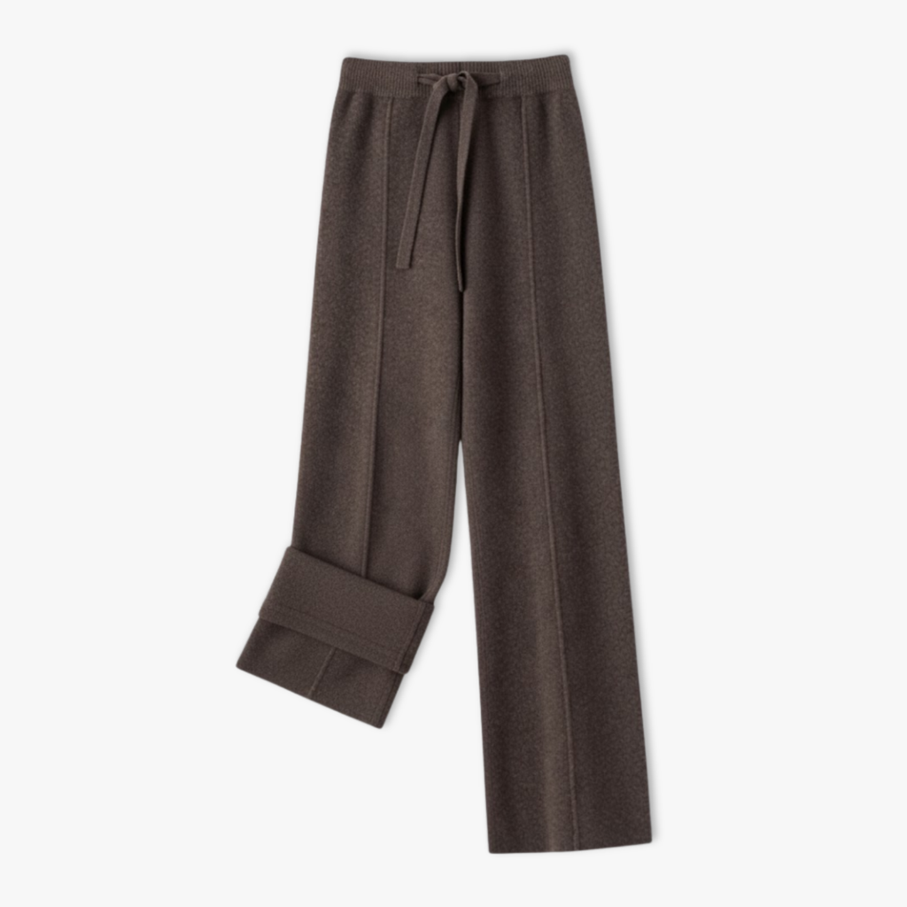 Wool Knitted Wide Leg Pants Women Straight Tube Autumn Winter