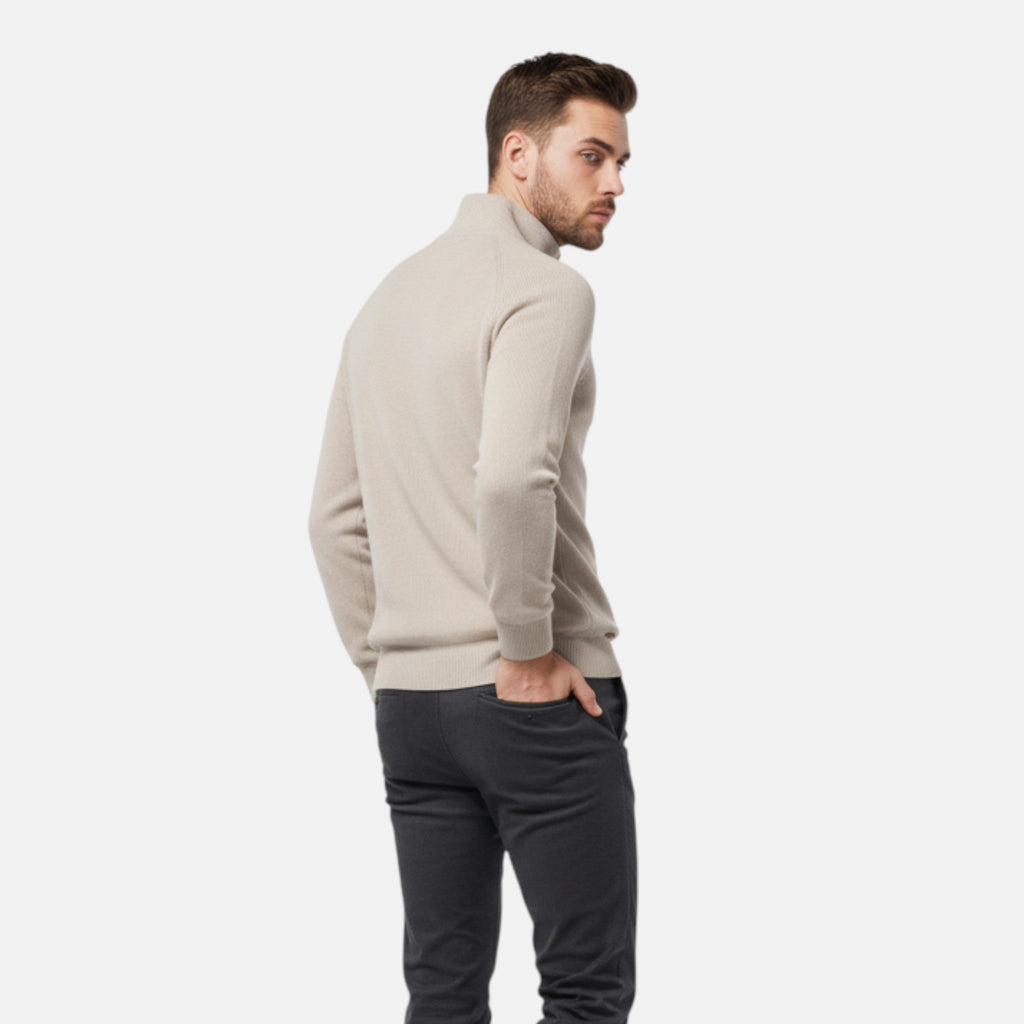 Men's Cotton Zip Cardigan with Versatile Cut Soft Knit and Everyday Comfort