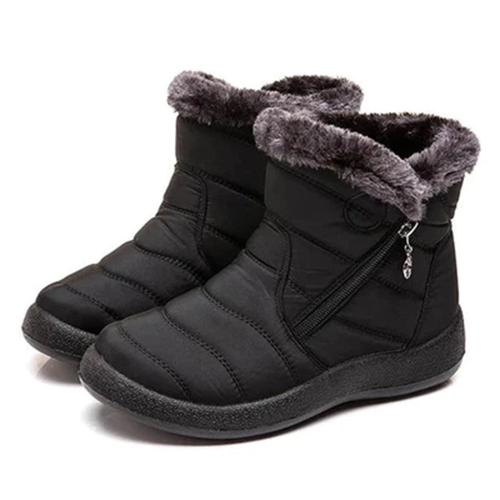 Women's Snow Boots with Faux Fur Lining Side Zip Closure and Non Slip Sole