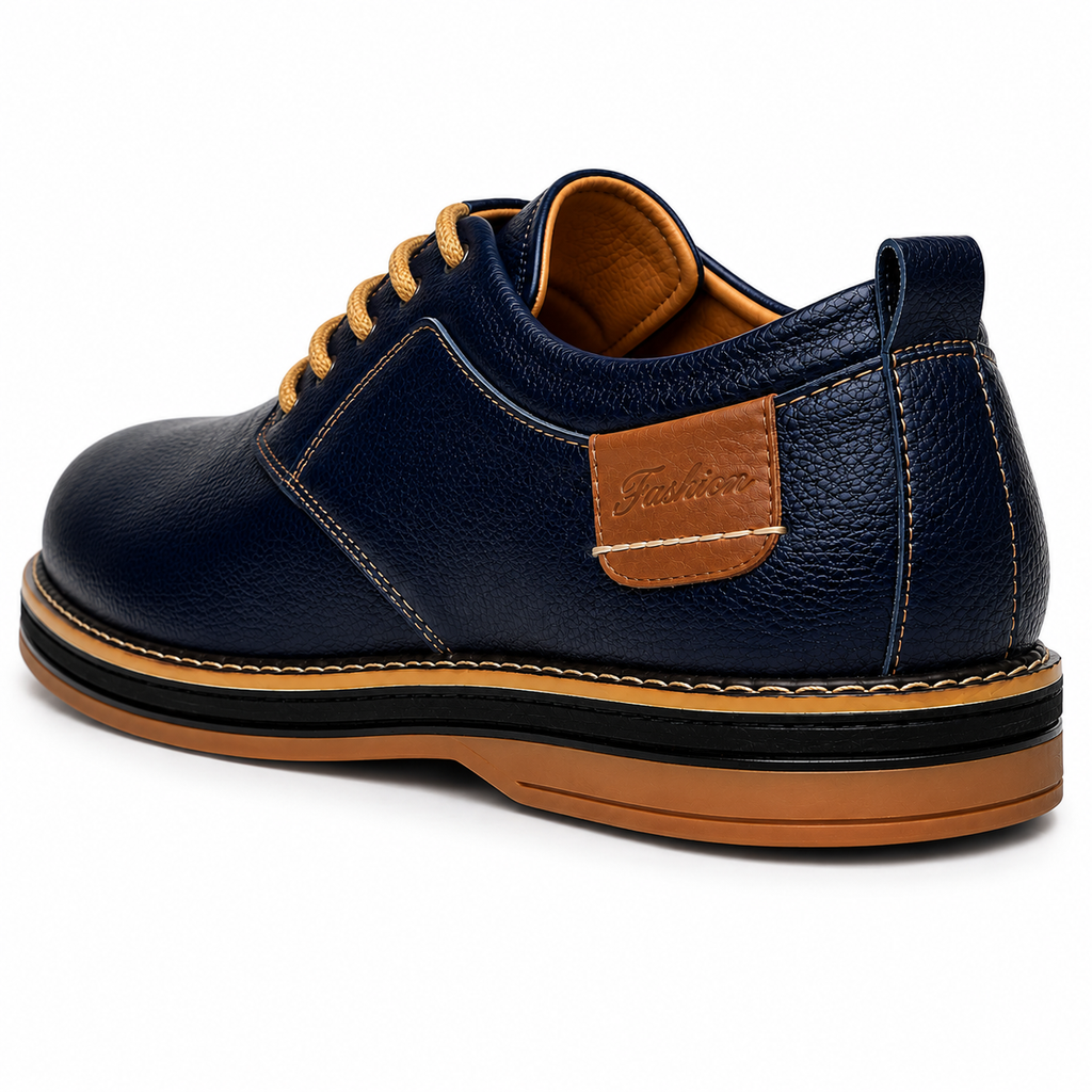 Men's Handmade Leather Shoes with Classic Stitching and Timeless Style