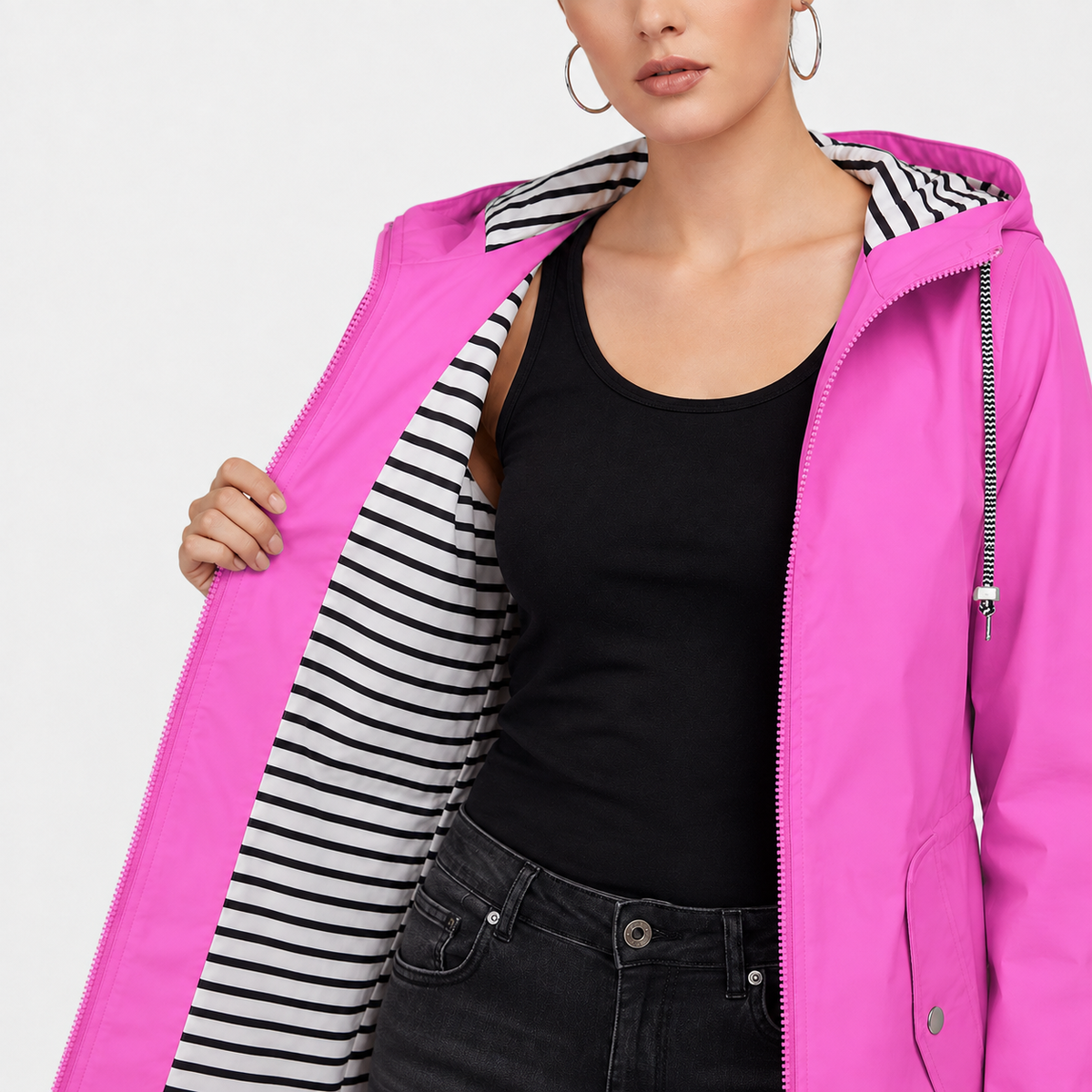 Women's Waterproof Jacket with Breathable Fabric and Sleek Cut