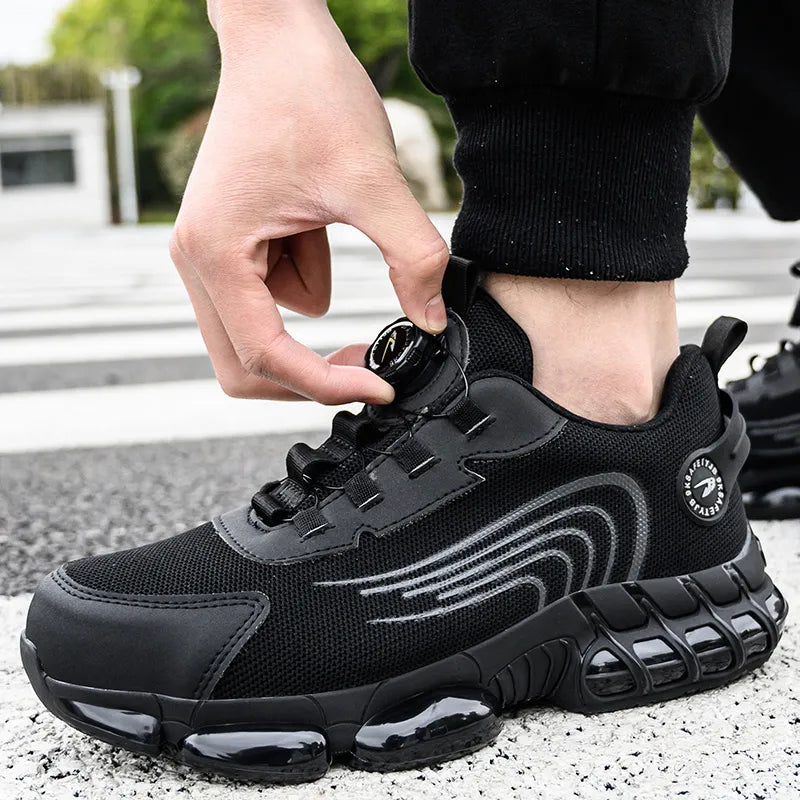 Men's Steel Toe Safety Shoes with Lightweight Mesh and Puncture Resistant Sole