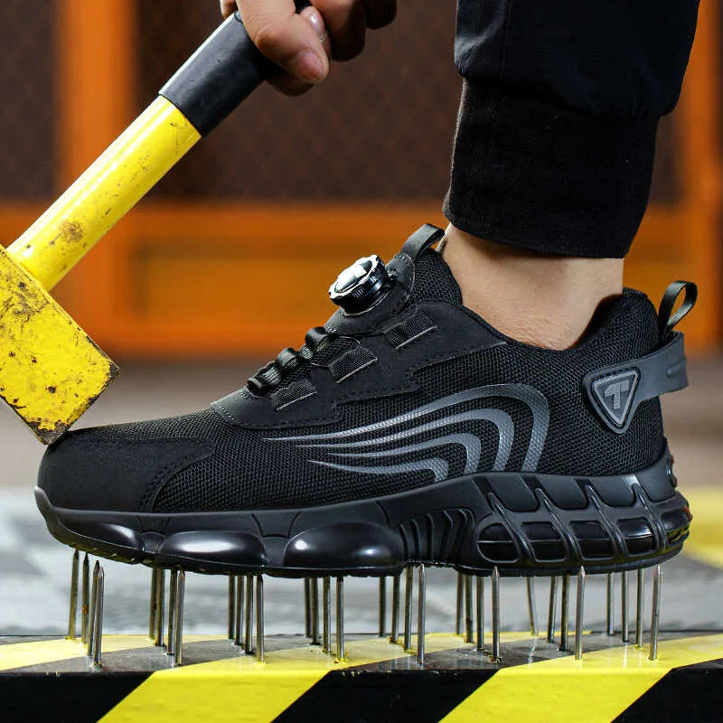 Men's Steel Toe Safety Shoes with Lightweight Mesh and Puncture Resistant Sole
