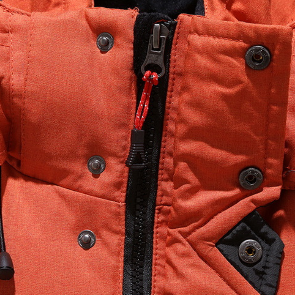 Men's Down Jacket with Water Repellent Coating and Windproof Design