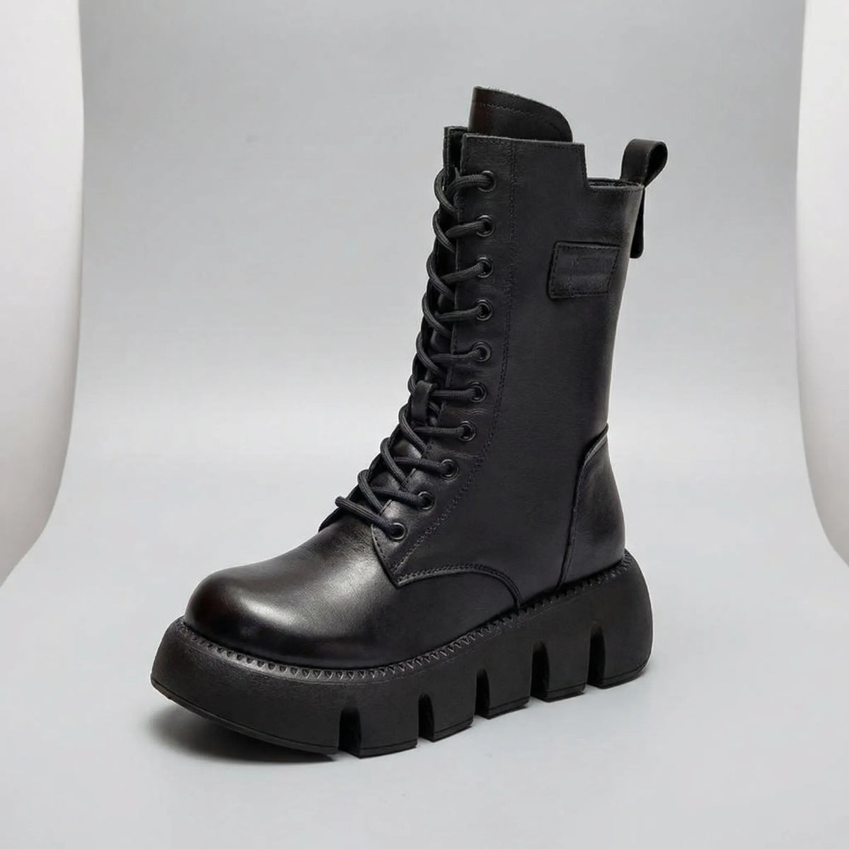 Women's Platform Combat Boots with Arch Support and Non Slip Sole