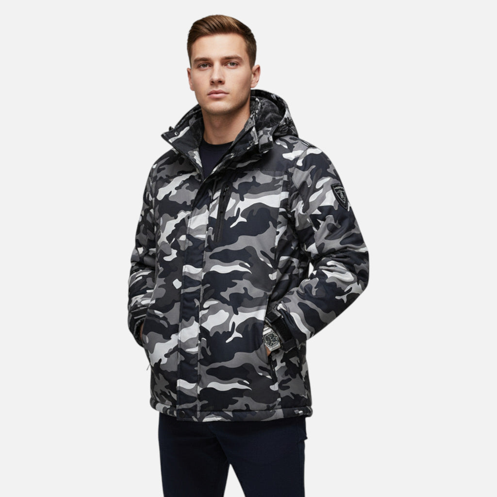 Men's Insulated Parka with Waterproof Fabric and Adjustable Hood