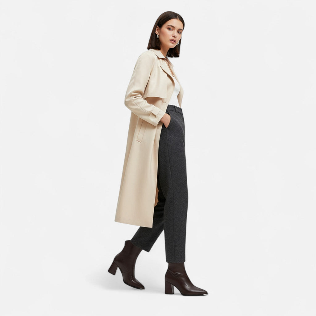 Women's Chelsea Boots with Pointed Toe High Heel and Zipper Closure