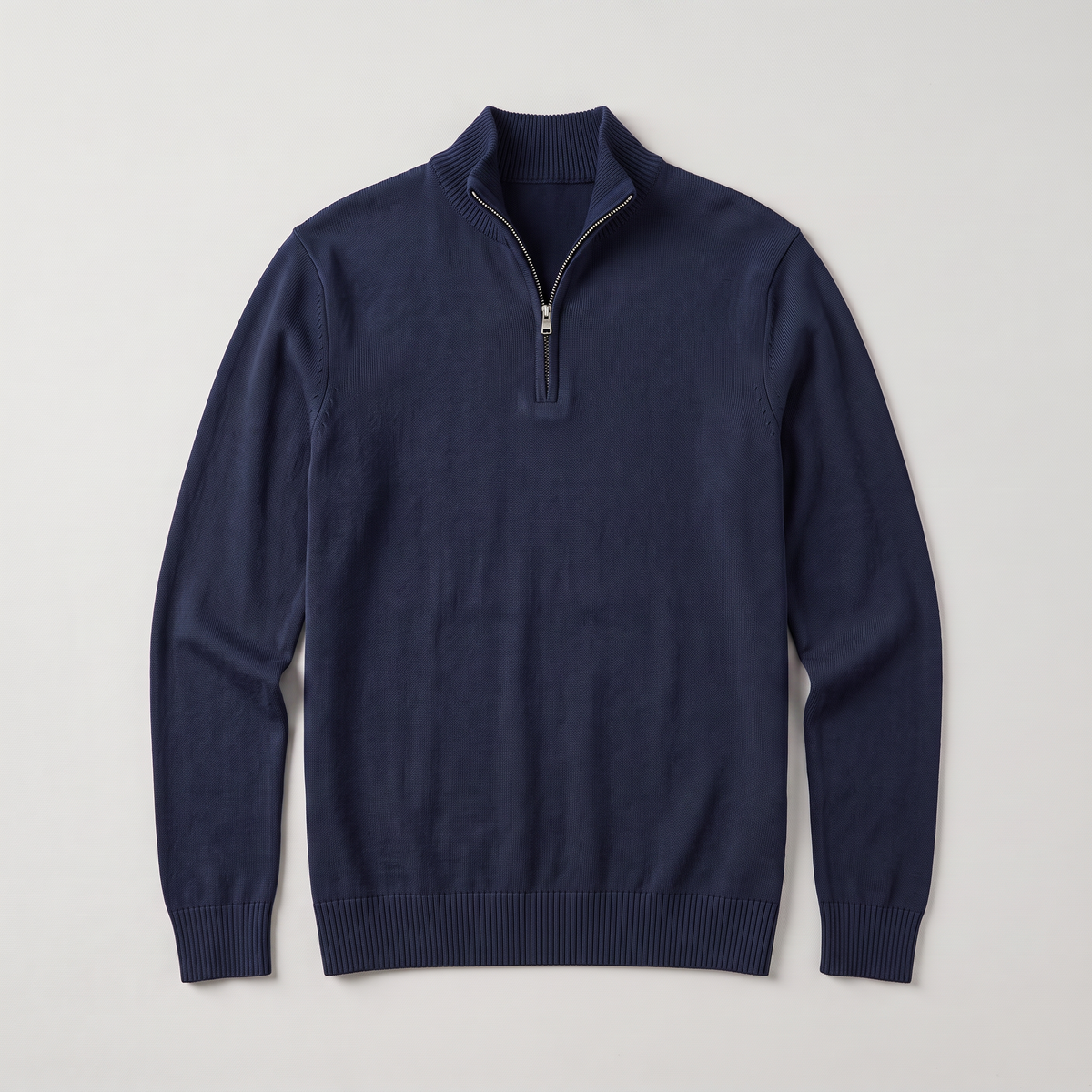 Men's Quarter Zip Knit Sweater with Stand Collar Regular Fit and Soft Fabric