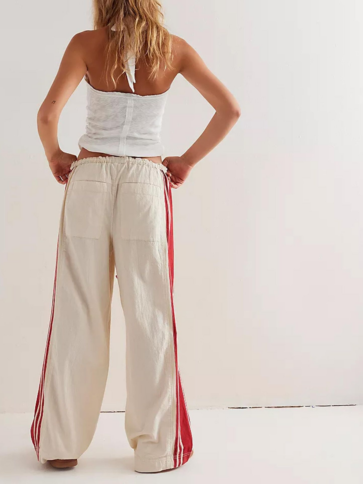 Women's High Waisted Cotton Blend Joggers with Elastic Waistband