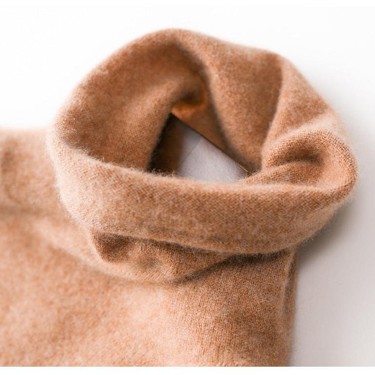 Women's Slim Fit Cashmere Blend Turtleneck Sweater with Long Sleeves